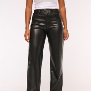 Abercrombie & Fitch Black Vegan Leather Curve Love size 30 Long Jeans